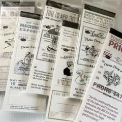 【68】素材紙 6種 シンプル レトロ 紙もの コラージュ 海外 まとめ売り