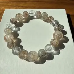 水晶 水蓮花天珠 ピンクサゲ ローズクォーツ ブレスレット - メルカリ