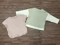 ベビー用トップス　80cm ワッフル生地　長袖、半袖