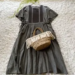 美品♡サマンサモスモス　sm2♡レース＆ピンタック　コットンリネン　ワンピース