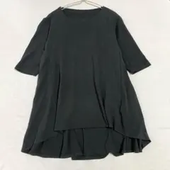 【ドゥクラッセ】カットソーチュニック バックロング Aライン 5分袖綿100％Mのサムネイル