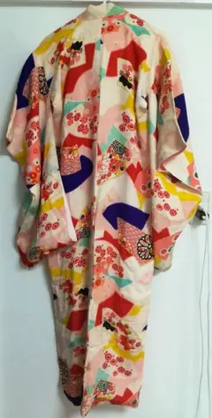 510ag20□七五三 七歳 セミアンティーク 女児 着物&袋帯 金彩 菊□良好 510ag20□七五三 七歳 セミアンティーク 女児 着物&袋帯 金彩 菊□良好