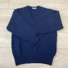 ネイビー Vネック 長袖セーター