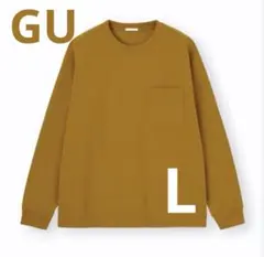 GU ヘビーウェイトクルーネックT マスタード L 長袖