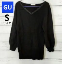 【GU】Sサイズ ニットセーター ブラック Vネック