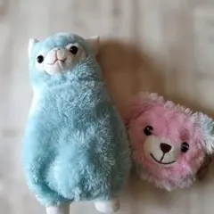 アルパカとクマのぬいぐるみポーチセット