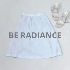 u146 BE RADIANCE 花柄刺繍スカート ブルー 上品 清楚 春夏