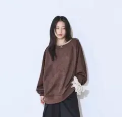 スエードライクオフショルプルオーバー　ジーナシス　　ブラウン