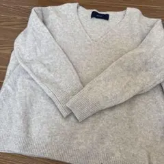 SHIPS グレー Vネック ニットセーター 長袖