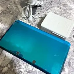【ジャンク】ニンテンドー3DS アクアブルー（純正アダプター付き）