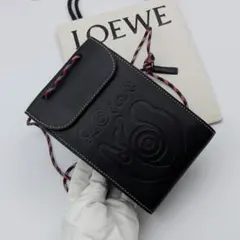 ロエベ ネックポケット ショルダーバッグ カーフ ブラック ブレードストラップ