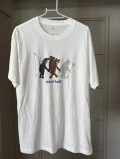 mont-bell　ウィックロンメッシュTシャツ　 3匹のクマ 　ホワイト　Ｌ