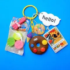 じゃらじゃらキーホルダー　マーブルドーナツ　チョコ　アメリカンスイーツ　お菓子