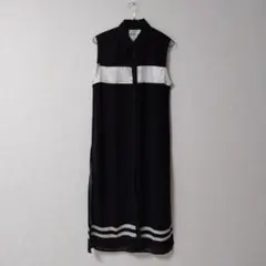 RASV 黒のシースルー ロング ジレ 春夏秋