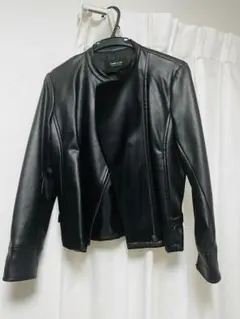 COMME CA ISM ブラックレザージャケット