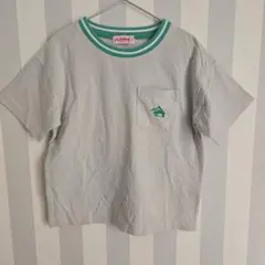 ミニマル　配色リブTEE　120cm　ライト グレー