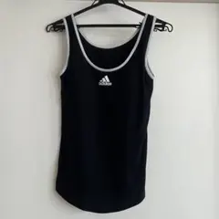 adidas 黒 タンクトップ L 取り外し可能パッド付き