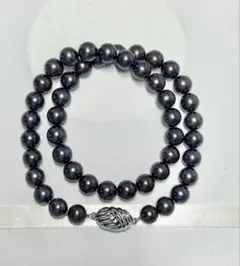 三越購入品 14K ゴールド留め具 天然黒珊瑚 ネックレス 45㎝ 12 