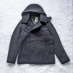 オーシバル ダブルブレストピーコート Mサイズ ブラック ウールブレンド