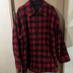 90s ウールジャケット　レッド・ブラックチェック ジャケット L オンブレ