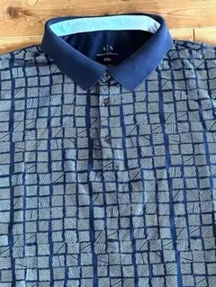 アルマーニエクスチェンジ ポロシャツ XXL 紺 総柄 メンズ 【内タグ切】のサムネイル