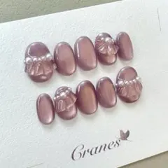 【再販ネイルチップ現品】マグネット　パール　フリル　上品　シンプル　10個セット