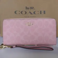 COACH コーチ長財布 シグネチャー ロング ジップ C4452 ピンク - メルカリ