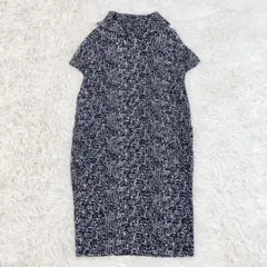 スペッチオ　総柄ワンピース　フレンチスリーブ　シャトルプリーツのサムネイル