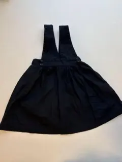 Petit main 黒いサスペンダー付きジャンバースカート S