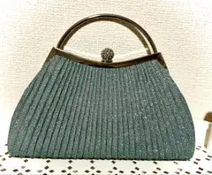 ティール プリーツ クラッチバッグ　パーティ