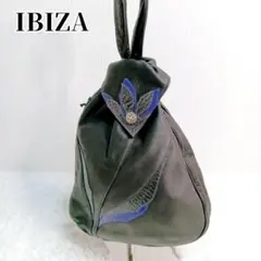 IBIZA イビザ レザー ハンドバッグ 花 フラワー モチーフ 本革のサムネイル