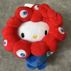大阪 関西万博 EXPOミャクミャク ハローキティなりきりぬいぐるみ　カラビナ付