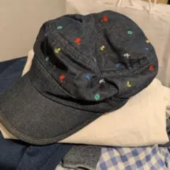 デニム刺繍キャスケット Mサイズ