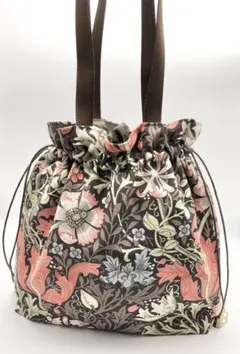 最終SALE❣️ウィリアムモリス巾着トートバッグ♡スペイン輸入生地モリスのサムネイル