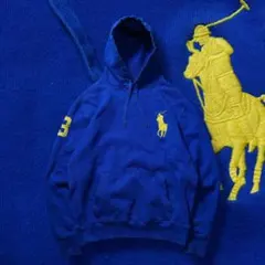 90s ポロラルフローレン パーカー ビッグポニー ヘビーウェイト サイドリブ