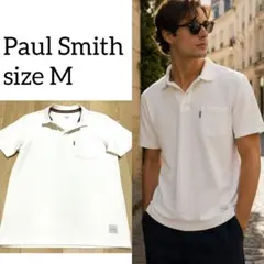 極美品✨ポールスミス 現行 ポロシャツ 鹿の子 マルチカラー おしゃれ 白 M