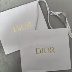 【Dior ショップ袋 】ホワイト 小型 リボン付き