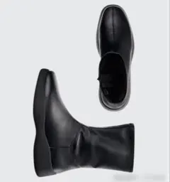 UNIQLOC ストレッチショートブーツ ブラック 23.5