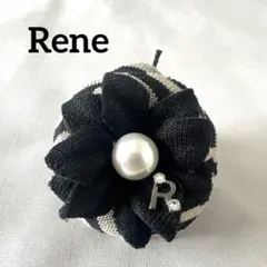 【Rene ルネ】カメリア風コサージュ パール Rロゴ ラインストーン フラワーのサムネイル