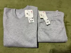 【新品同様】UNIQLO C スウェット セットアップ 上下 03グレー M
