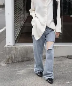美品】Rokh ロク ダメージ デニムパンツ 34 名作 - メルカリ