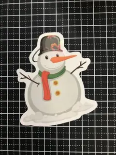 防水ステッカー　ホロ　雪だるま　　クリスマス　スノーマン　2枚セット