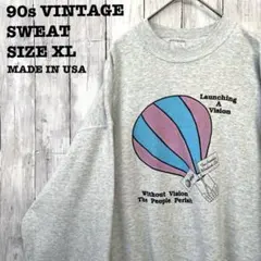 90sヴィンテージ USA製古着　オーバーサイズプリントスエットトレーナー XL