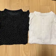 ブラウス　ブラック　ホワイト　2枚組セット❗️