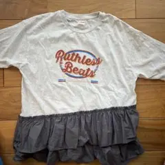 ニコアンド　フリル付きロックTシャツ Mのサムネイル