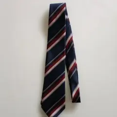 【美品】East Boy ストライプ ネクタイ　ネイビー　イーストボーイ