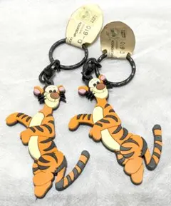 日本製 ティガー キーホルダー ゴム製 レア ディズニーコレクション ストラップ