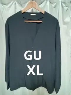 完売美品GU【ジーユー】ドライストレッチカーディガンXLブラック系