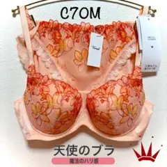 ＊C70M トリンプ 天使のブラ 魔法のハリ感596 ブラ＆ショーツOrange