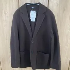 ユニクロ　ニットジャケット　ダークブラウンMサイズ